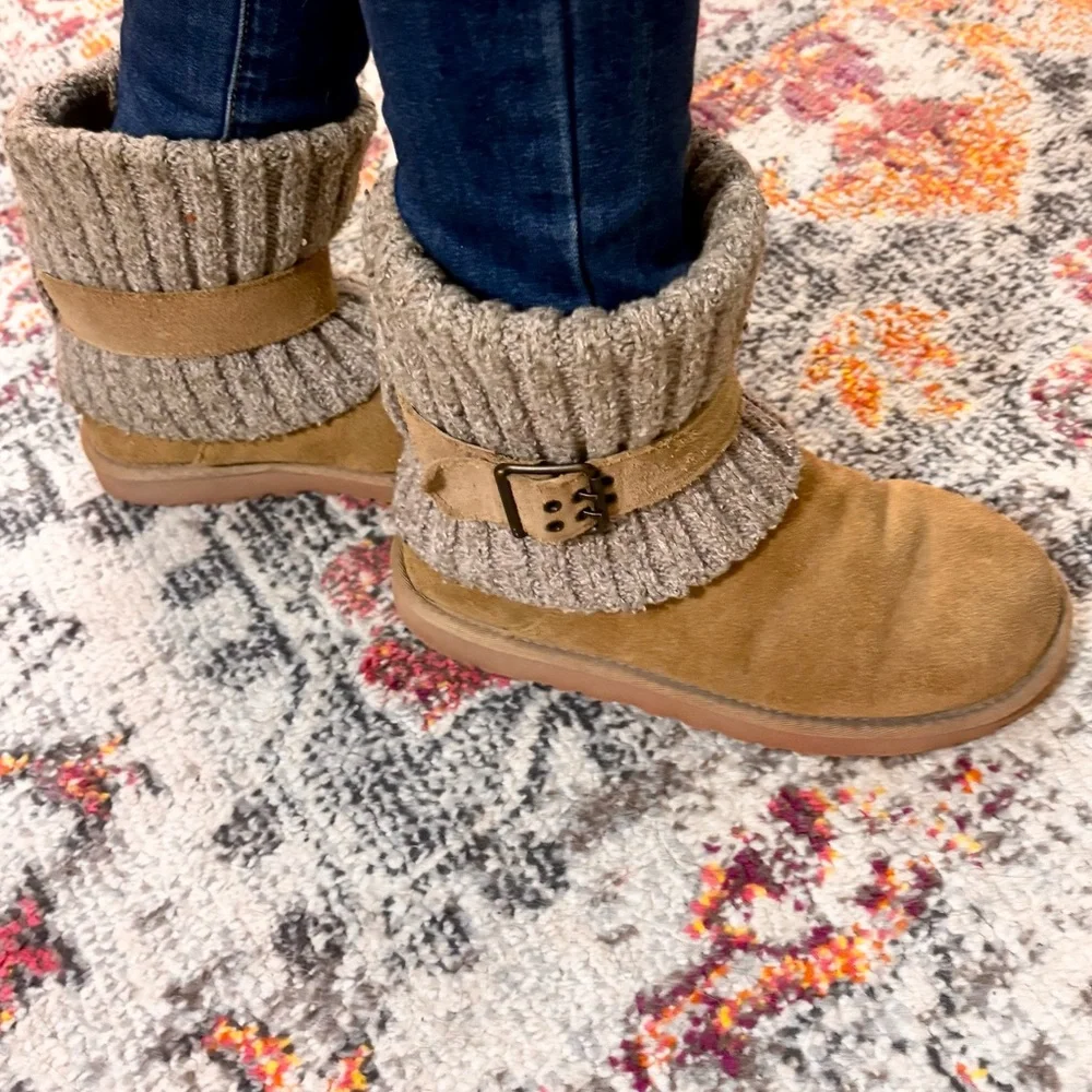 UGG classic knit fold over sweater slipper boot
